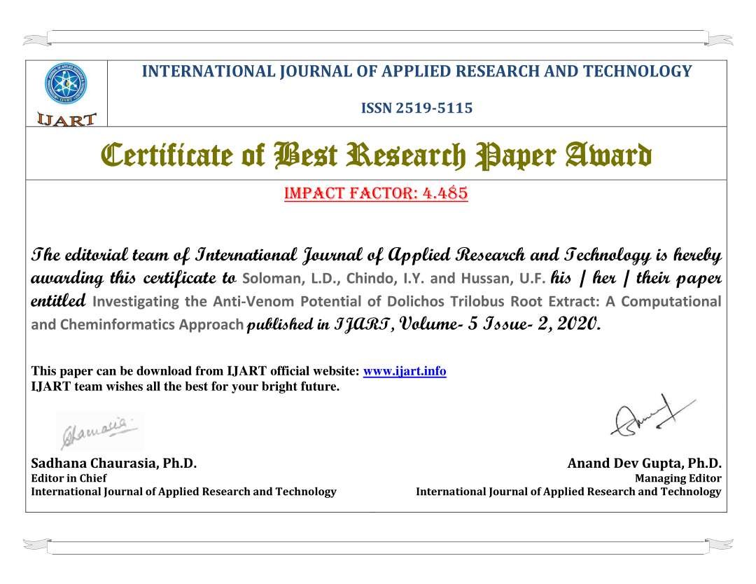 BEST RESEARCH PAPER AWARD